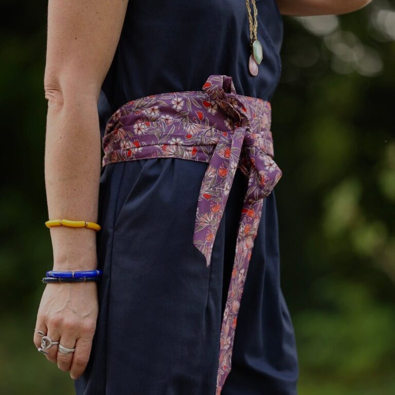 Quintessence - Ceinture Anita — Coton fleurs d’aubergine
