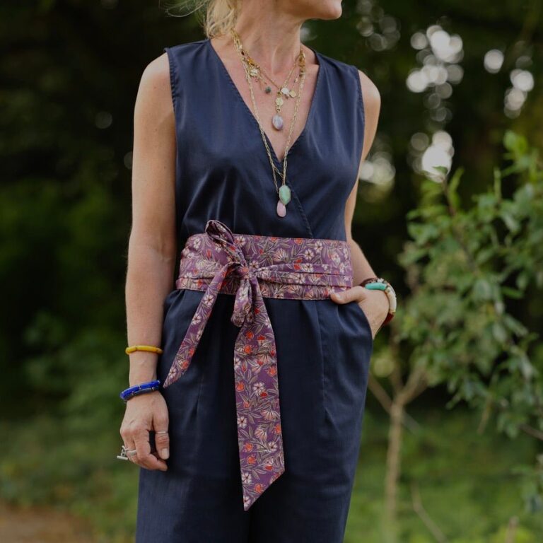Quintessence - Ceinture Anita — Coton fleurs d’aubergine