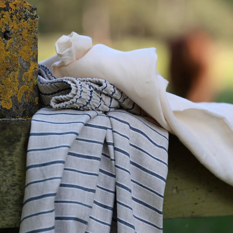 Quintessence - Ceinture Anita — Lin rayure marine