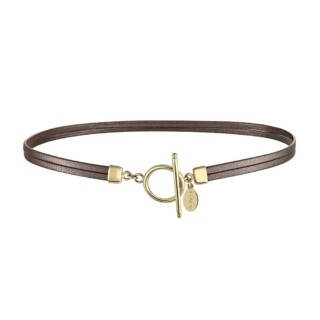 Collier Allure Mini cuir Or par la marque Annah Cruz Annah Cruz - Collier Allure Mini cuir Or