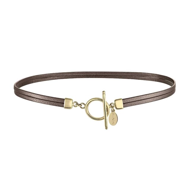 Annah Cruz - Collier Allure Mini cuir Or
