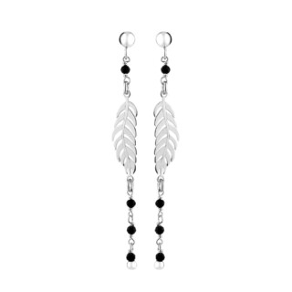 Annah Cruz - Boucles doreilles Plume Rosaire