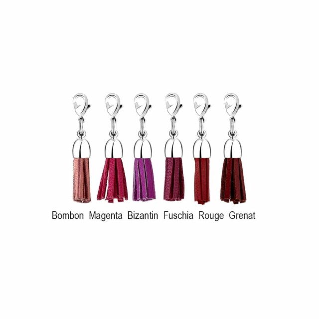 Annah Cruz Bijoux - Charm pompon mini cuir – rouge