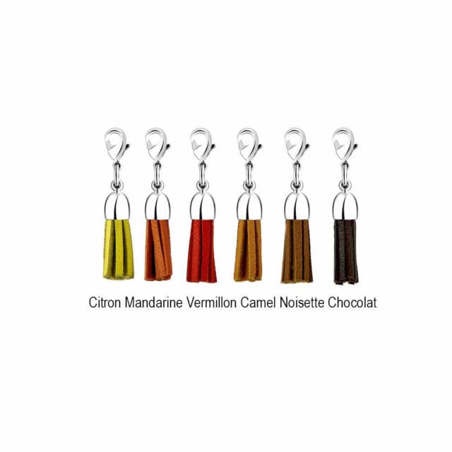 Annah Cruz Bijoux - Charm pompon mini cuir – rouge