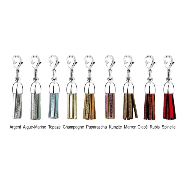 Annah Cruz Bijoux - Charm pompon mini cuir – rouge