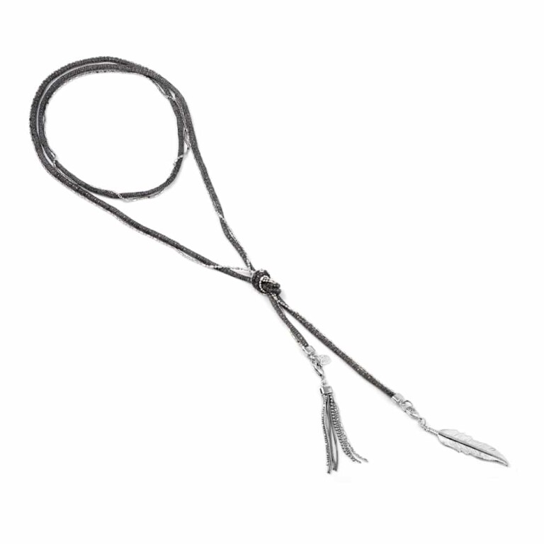 Annah Cruz Bijoux - Sautoir Tubulaire Argent – marine
