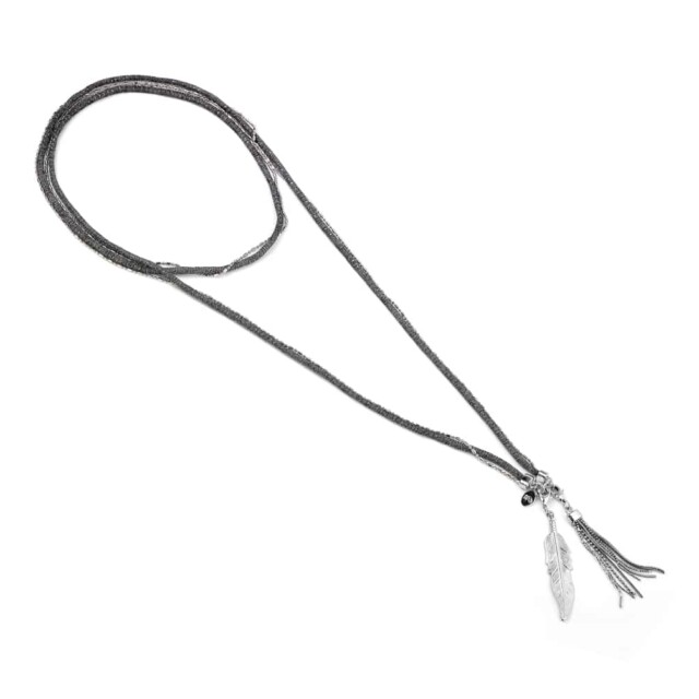 Annah Cruz Bijoux - Sautoir Tubulaire Argent – marine