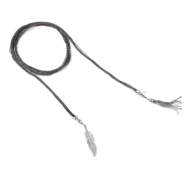 Annah Cruz Bijoux - Sautoir Tubulaire Argent – marine