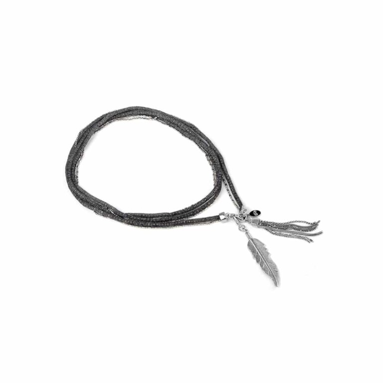 Annah Cruz Bijoux - Sautoir Tubulaire Argent – marine