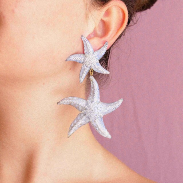 Ciléa Bijoux - Boucles d'oreilles pendantes Ariel – Or / Clip (oreilles non percées)