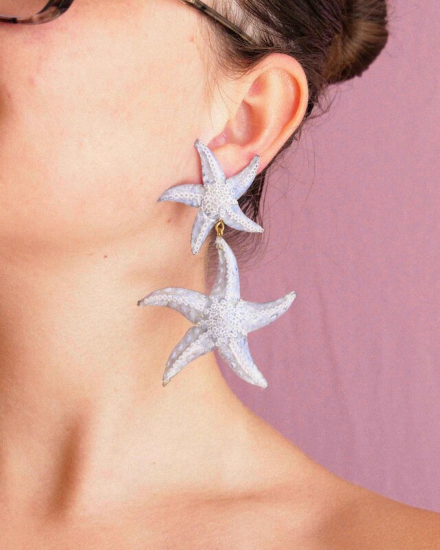 Ciléa Bijoux - Boucles d'oreilles pendantes Ariel – Or / Clip (oreilles non percées)