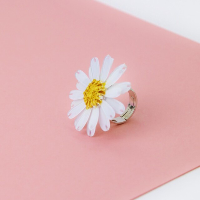 Ciléa Paris - Bague fleur Daisy – Blanc