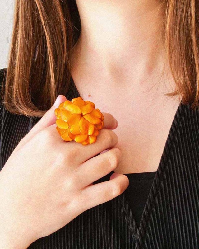 Ciléa Bijoux - Bague Géranium - Grand – Citron