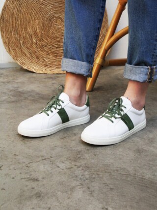 JULES & JENN - Baskets Made in France cuir kaki