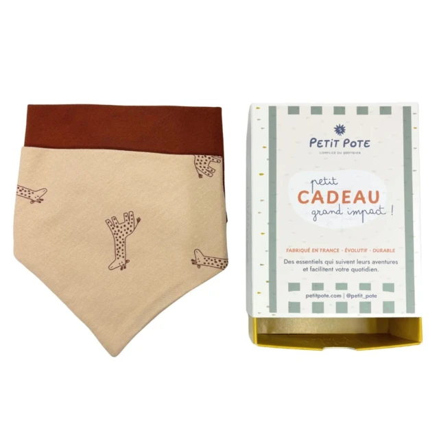 Petit Pote - Lot de 2 bavoirs bandana bébé – Taille unique / N&B
