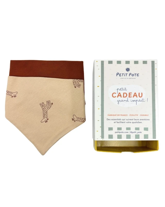 Petit Pote - Lot de 2 bavoirs bandana bébé – Taille unique / N&B