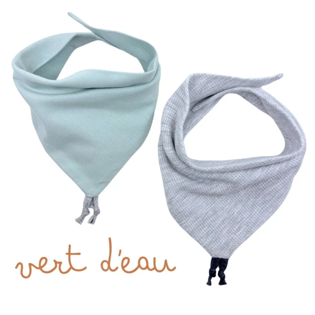 Petit Pote - Lot de 2 bavoirs bandana bébé – Taille unique / N&B