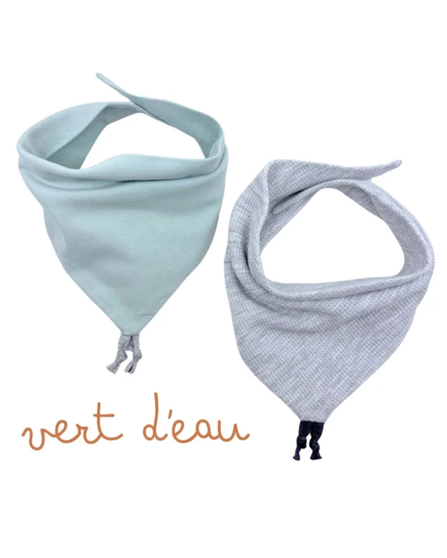 Petit Pote - Lot de 2 bavoirs bandana bébé – Taille unique / N&B