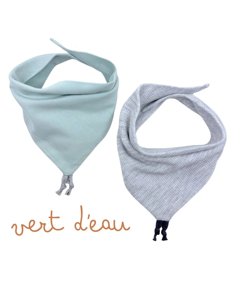 Petit Pote - Bavoirs bandana bébé - Lot de 2 – Taille unique / N&B