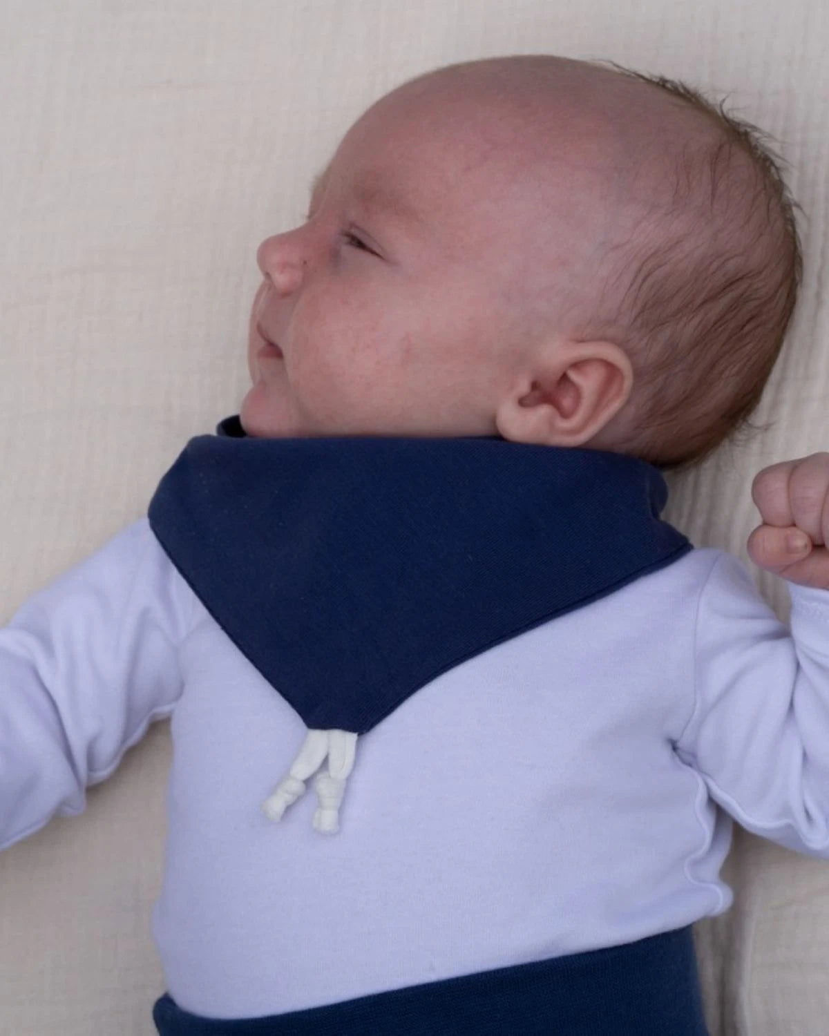 Petit Pote - Lot de 2 bavoirs bandana bébé – Taille unique / Bleu baltique