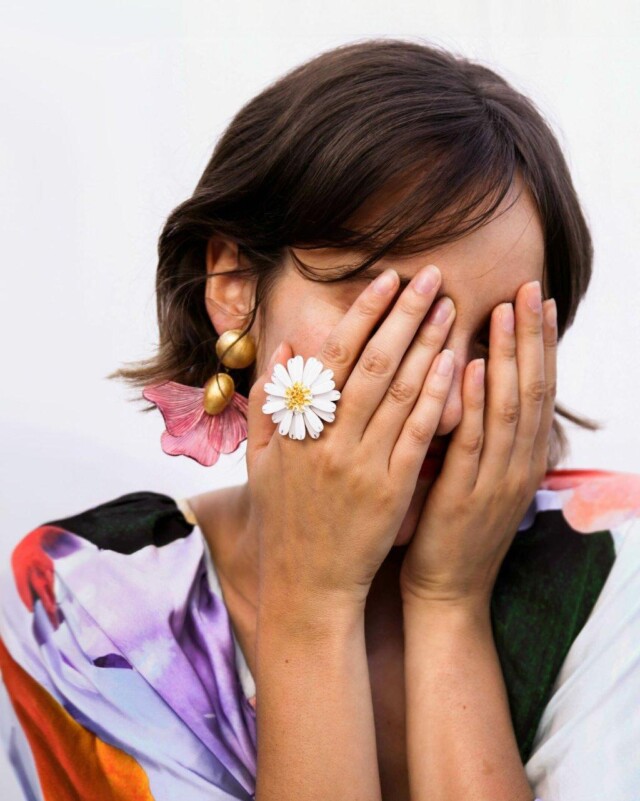 Ciléa Paris - Bague fleur Daisy – Blanc
