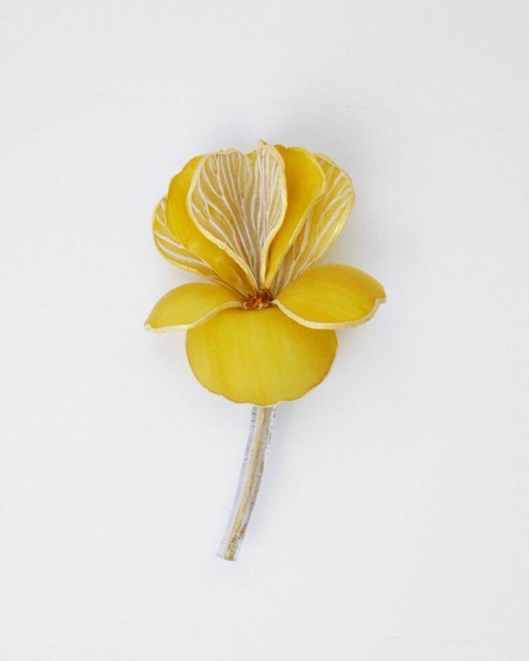 Ciléa Paris - Broche Iris - effet velours – Lavande