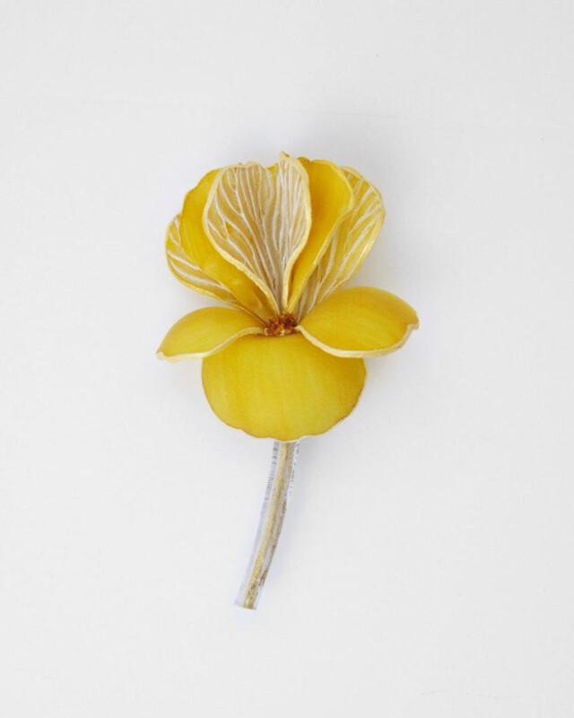 Ciléa Paris - Broche Iris - effet velours – Lavande