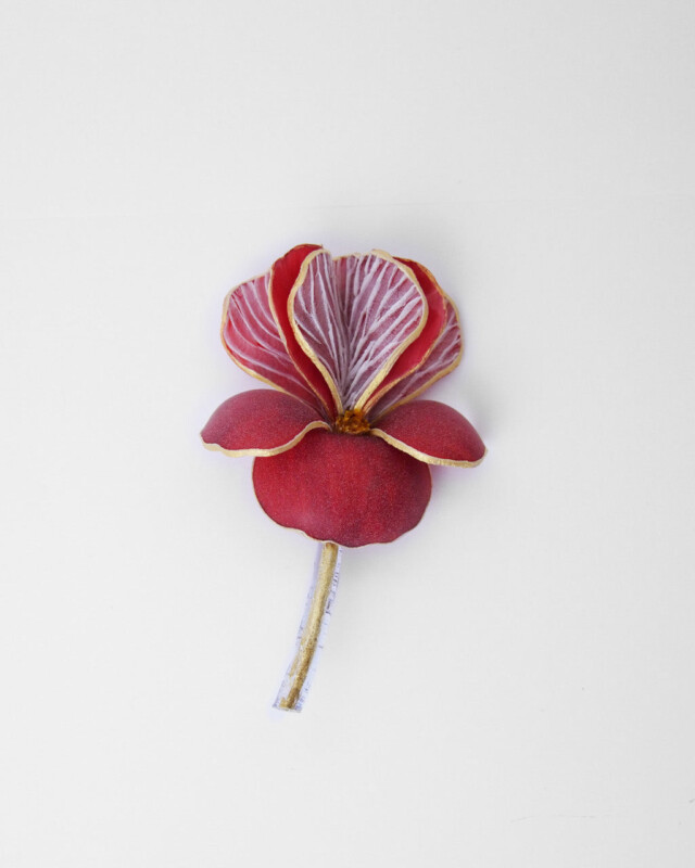 Ciléa Paris - Broche Iris - effet velours – Lavande