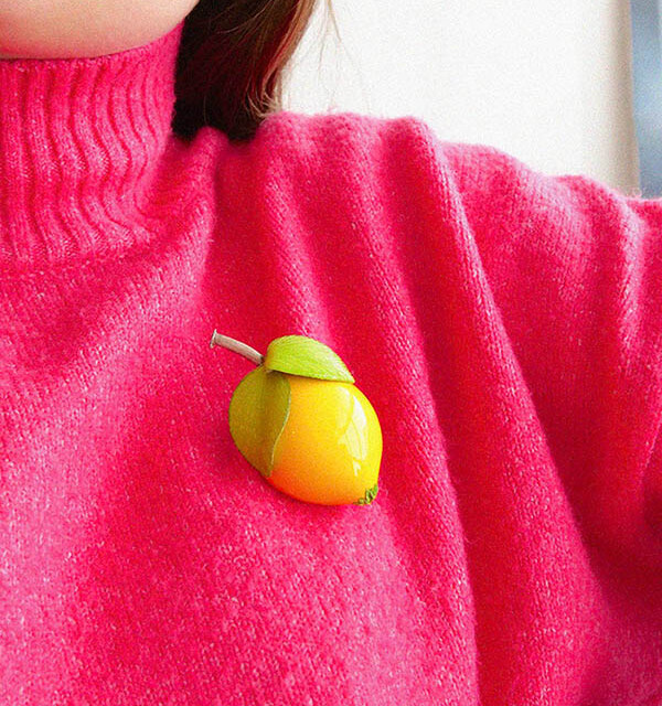 Ciléa Bijoux - Broche fruit Citron - Grand