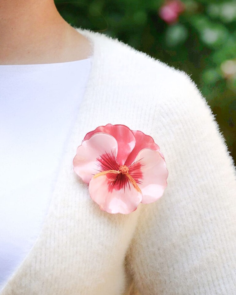 Ciléa Bijoux - Broche Pensée viola – Fuchsia