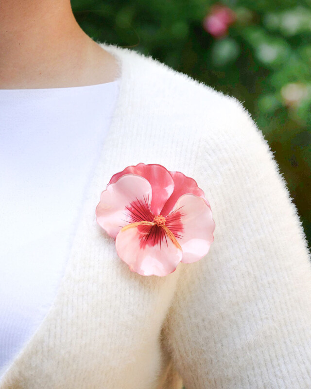 Ciléa Bijoux - Broche Pensée viola – Fuchsia
