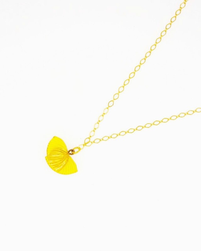 Ciléa Bijoux - Pendentif fantaisie Ebisu – Citron / Sans chaine