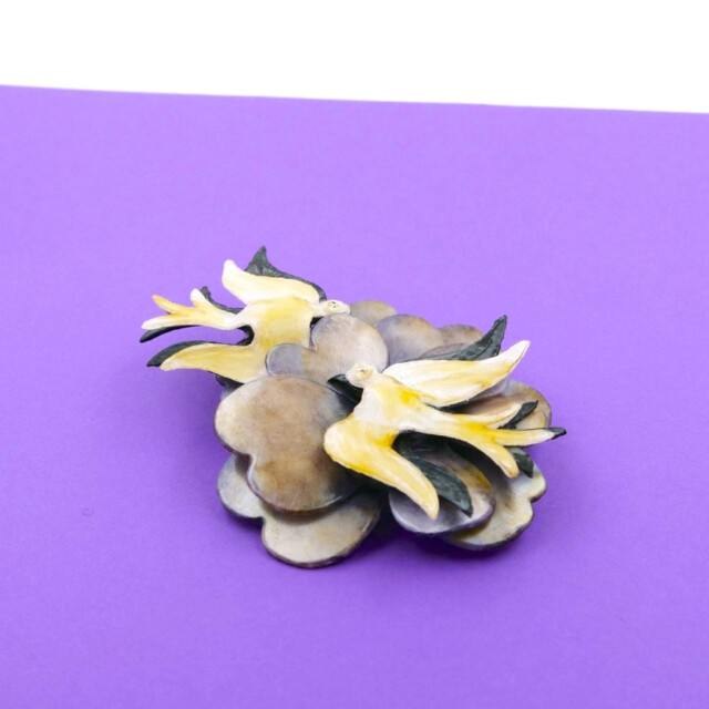 Ciléa Bijoux - Broche oiseau Cabourg - Grand – Ivoire