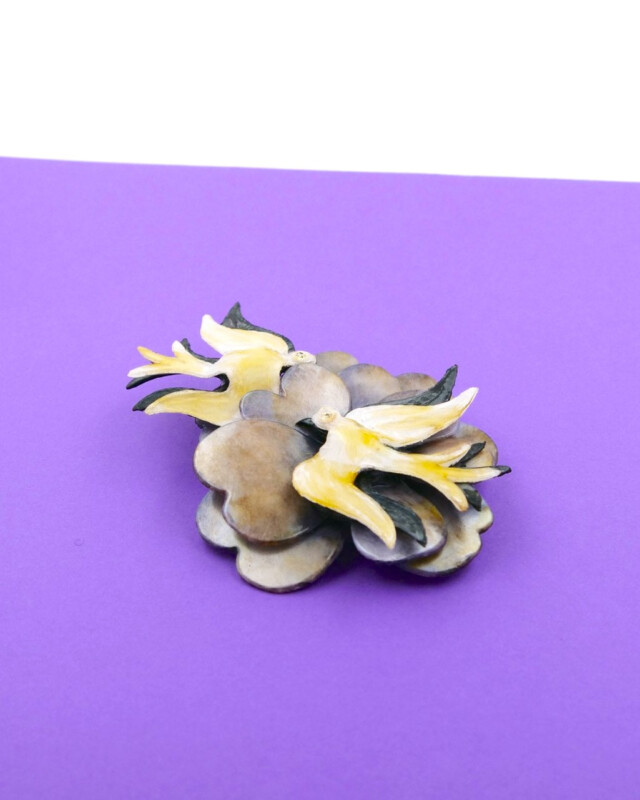 Ciléa Bijoux - Broche oiseau Cabourg - Grand – Ivoire