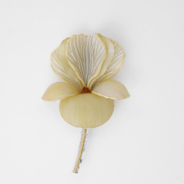 Ciléa Paris - Broche Iris - effet velours – Lavande