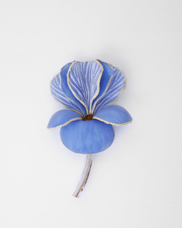 Ciléa Paris - Broche Iris - effet velours – Lavande