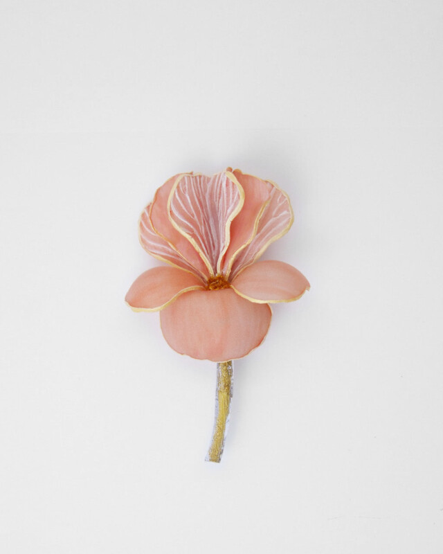 Ciléa Paris - Broche Iris - effet velours – Lavande