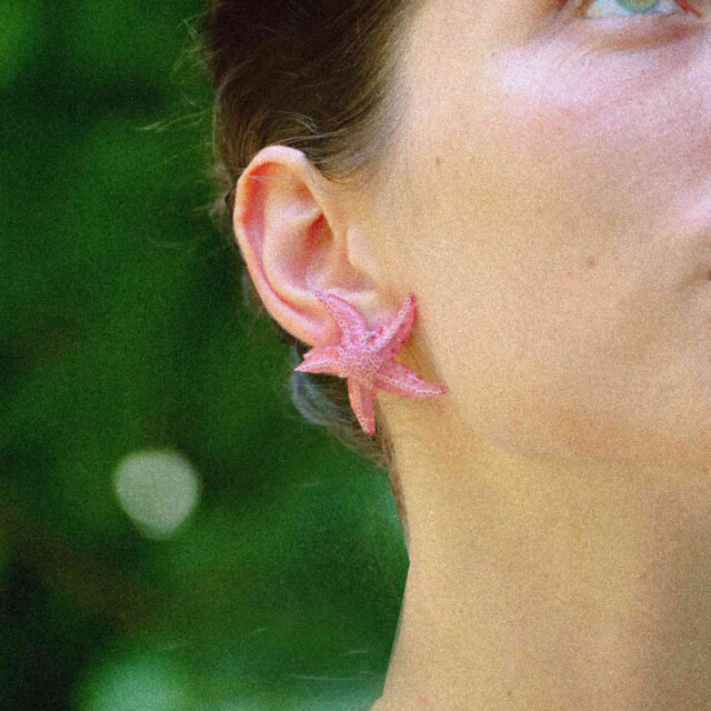Ciléa Bijoux - Boucles d'oreilles Ariel - Mini – Blanc / Clip (oreilles non percées)