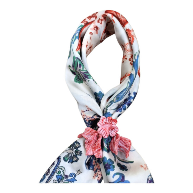 L’Atelier de Patricia - Accessoires Bijoux pour foulard - Fleurissants – Rouge