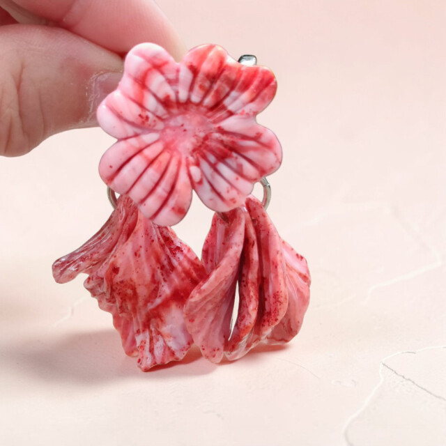L’Atelier de Patricia - Accessoires Bijoux pour foulard - Fleurissants – Rouge