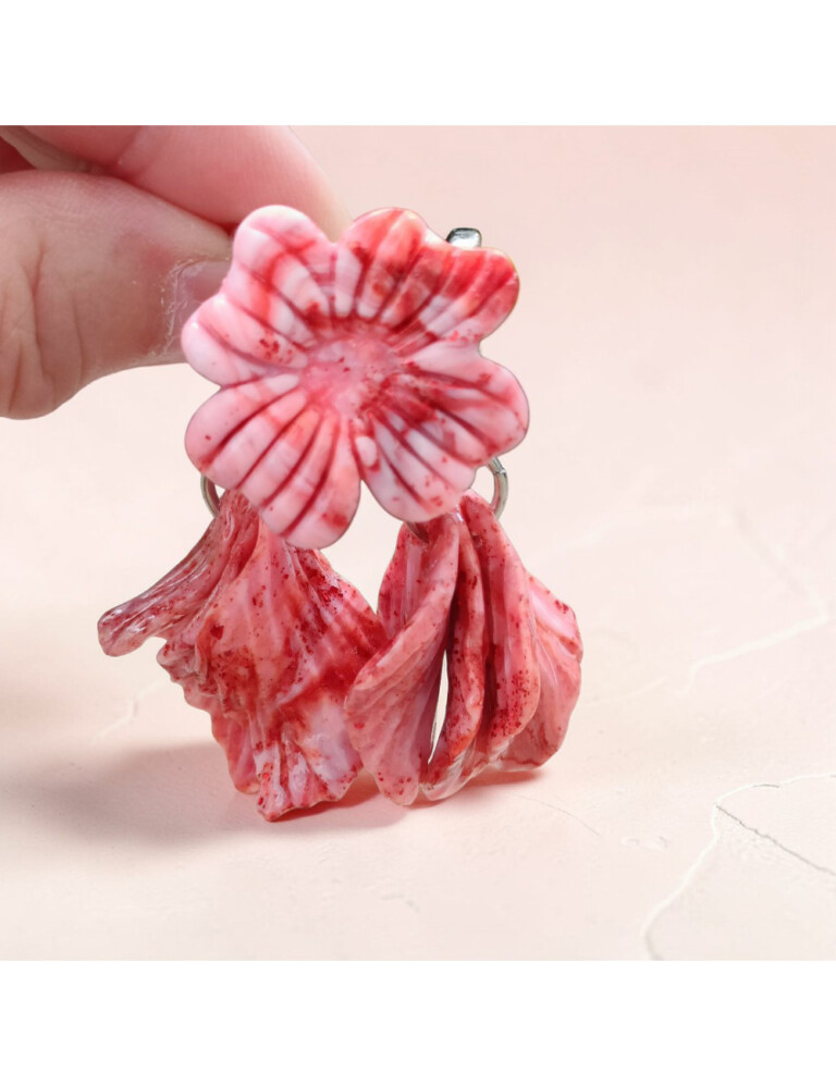 L’Atelier de Patricia - Accessoires Bijoux pour foulard - Fleurissants – Rouge