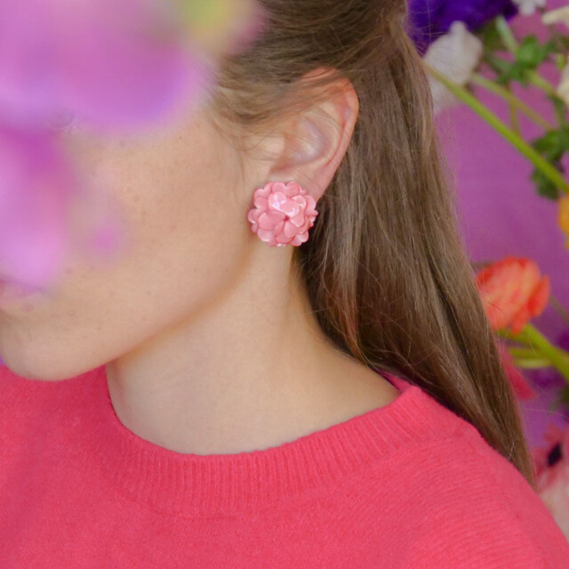 Ciléa Paris - Boucle d'oreille Géranium - Petit – Bleuet / Dormeuse (Oreilles percées)