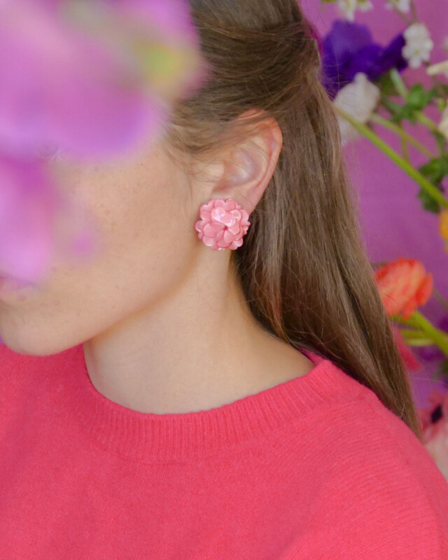 Ciléa Paris - Boucle d'oreille Géranium - Petit – Bleuet / Dormeuse (Oreilles percées)