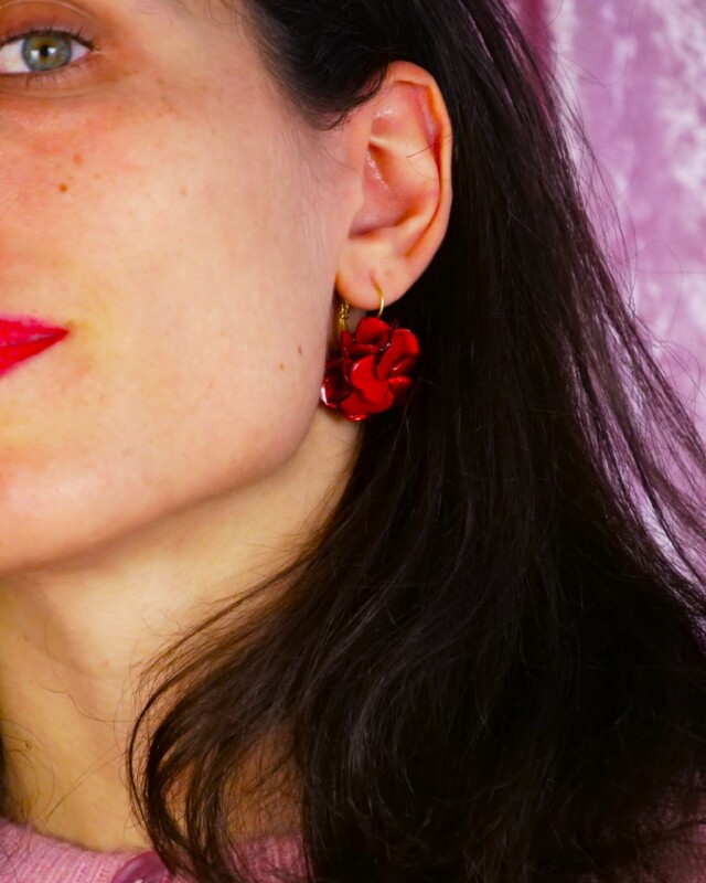 Ciléa Paris - Boucle d'oreille Géranium - Petit – Bleuet / Dormeuse (Oreilles percées)