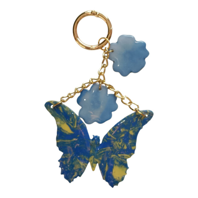 L’Atelier de Patricia - Bijoux porte clés sac à main - papillon Bleues – Bleu marine
