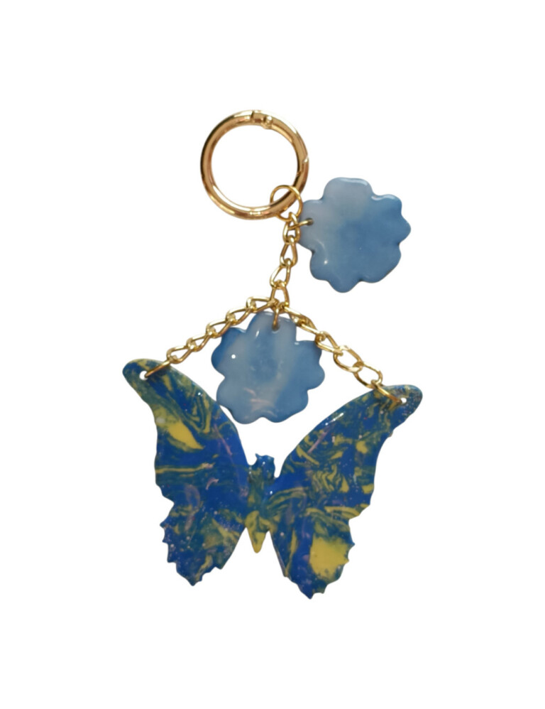 L’Atelier de Patricia - Bijoux porte clés sac à main - papillon Bleues – Bleu marine