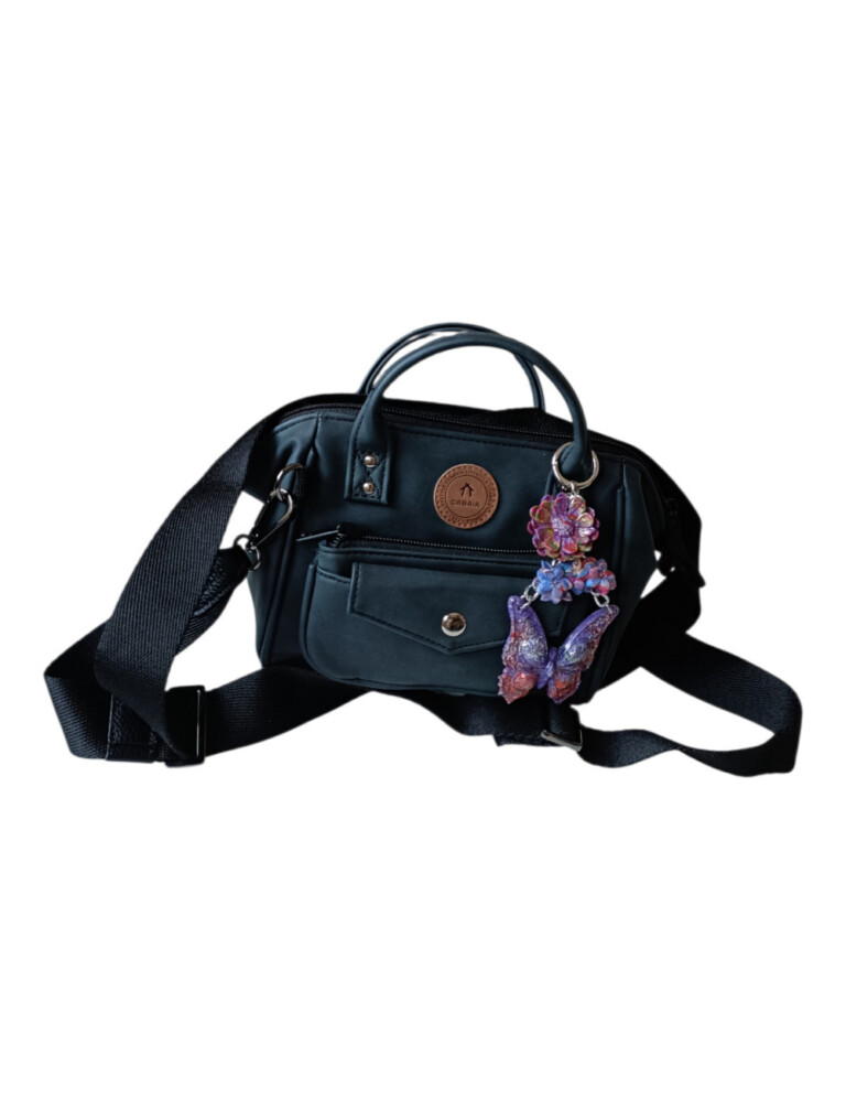 L’Atelier de Patricia - Bijoux porte clés sac à main papillon et fleurs – Violet