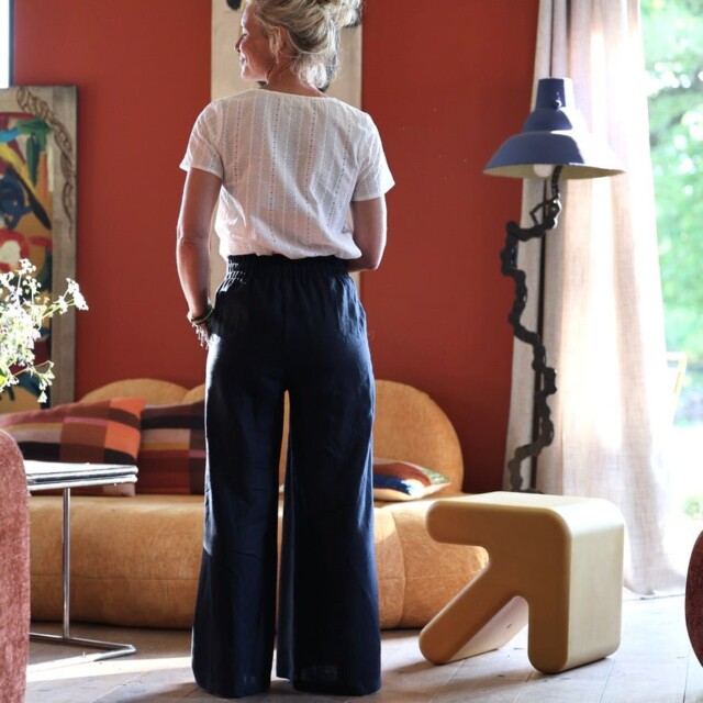 Quintessence - Blouse Emeline en broderie géométrique blanche – XXL
