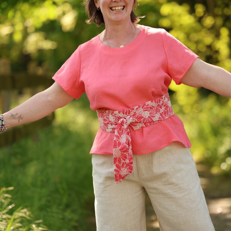 Quintessence - Blouse Emeline seersucker de coton rayé océan – Made in France – 3XL