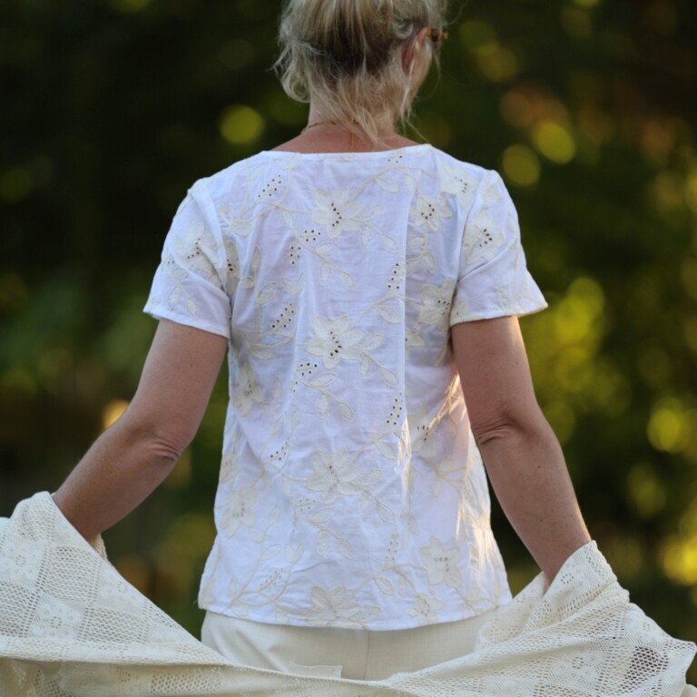 Quintessence - Blouse Emeline en broderie poétique ivoire – XXL